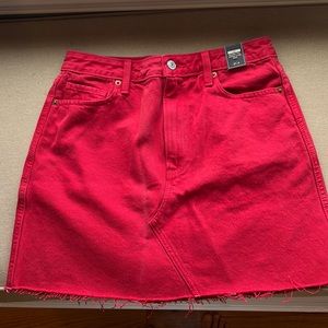 Brand new red jean skirt